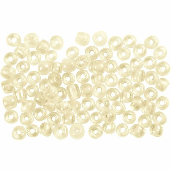 Rocailles, ivoor, d 3 mm, afm 8/0 , gatgrootte 0,6-1,0 mm, 500 gr/ 1 doos