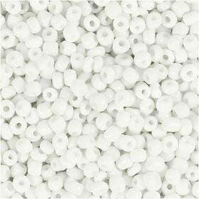 Rocailles - Witte Seed Beads - Kleine Glaskralen Voor Sieraden Maken & DIY Weefkralen Projecten - Witte Mini Kraaltjes - Hoogwaardige Kwaliteit - Afmeting 8/0 - Diameter 3 mm - Gatgrootte 0,6-1,0 mm -