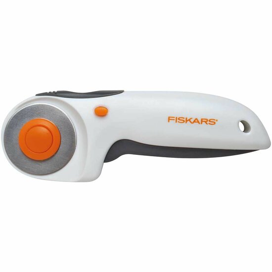 Fiskars Rolmes - Rechts- & Linkshandig - Precisie Snijmes Voor Papier & Textiel - Trekkercontrole Voor Veilig Snijden - 45 mm Mes - 1 Stuk