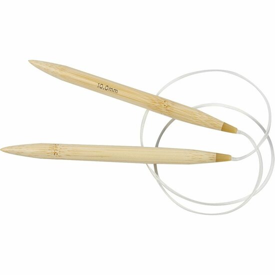 Rondbreinaalden - Bamboe Breinaalden - Breinaald met Kabel - Circular Knitting Needle - Breinaald 10 mm - Rondbreinaald 80 cm - 1 Set