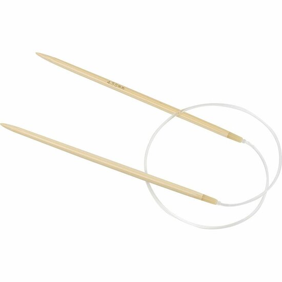 Rondbreinaalden - Bamboe Breinaalden - Breinaald met Kabel - Circular Knitting Needle - Breinaald 4,5 mm - Rondbreinaald 60 cm - 1 Set