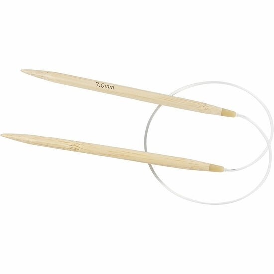Rondbreinaalden - Bamboe Breinaalden - Breinaald met Kabel - Circular Knitting Needle - Breinaald 7 mm - Rondbreinaald 60 cm - 1 Set