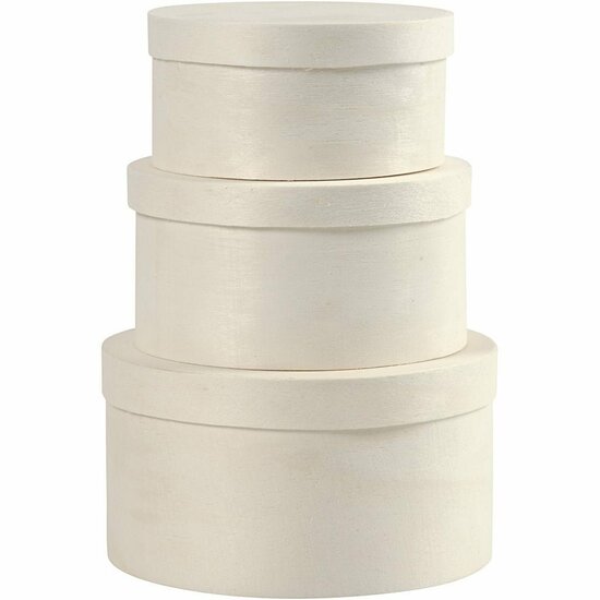 Ronde Houten Dozen - Set van 3 - Dun Fineer - Handgemaakte Natuurlijke Bewaardoos Voor DIY, Sieraden, Decoratie, Opbergen, Hobby & Knutselprojecten