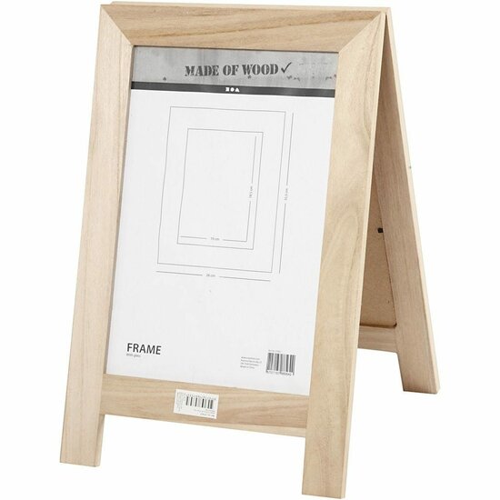 Staand Krijtbordje - Tafelkrijtbord - Dubbelzijdig - Klein Houten Krijtbord Met Standaard - Dubbelzijdige Lijst - Geschikt voor A4 - Hout - 1 Stuk