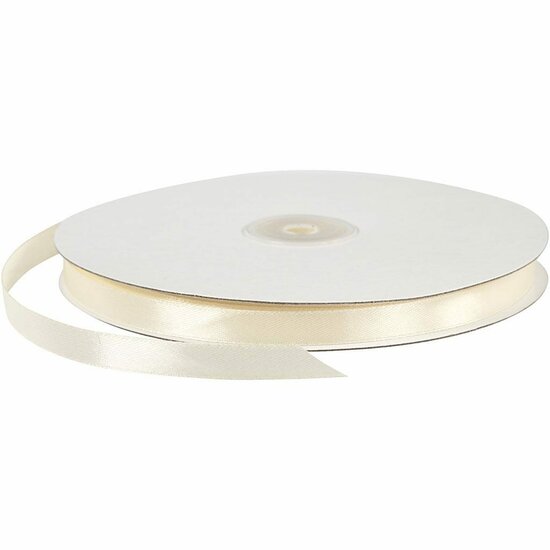 Satijnlint - Satijn Lint - 10mm Breed - 100m Lang - Off-White - DIY Decoratie