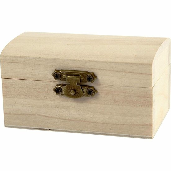 Schatkist - Houten Kistje Met Metalen Sluiting - Keizerin Boom Collectie - Ideaal Voor Decoratie En Geschenkverpakking - Formaat: 9x5,2x4,9 cm - Set van 10 Stuks