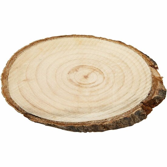 Houten Schijven Met Ophangoog - Boomstamschijfjes Voor Decoratie - DIY Houten Schijven Met Bast - Assortiment Houten Schijfjes - 4-7 cm - Dikte 5 mm - 25 Stuks