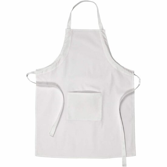 Schort Met Zak - DIY Keukenschort - Witte Schort Met Zak - L 84cm - Maat M-XL - 1 Stuk