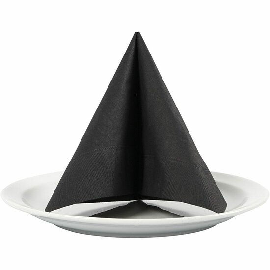 Zwarte Papieren Servetten - 3-Laags - Hoogwaardige Tafeldecoratie - Ideaal Voor Bruiloften, Feesten & Creatieve Toepassingen - 33x33 cm - 20 Stuks