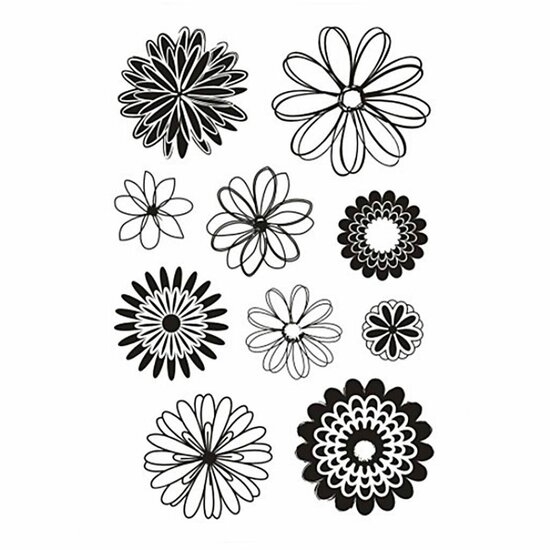Silicone Stempels - Bloemen - DIY Knutselen - Decoratiestempels - Voor Papierprojecten - Zelfklevend Stempelmateriaal - Formaat 11x15,5 cm - 1 Vel