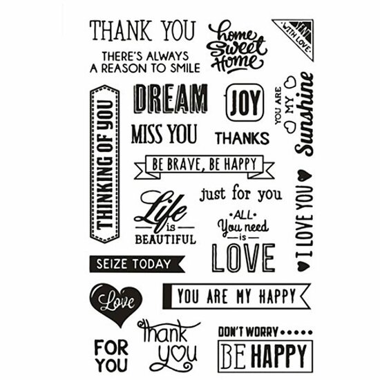 Silicone Stempels Engelse Teksten - Transparante Stempelset Voor Scrapbooking & Kaarten Maken - DIY Stempels Voor Stempelblokken - Hobby & Knutselmateriaal - 11x15,5 cm - 1 Vel