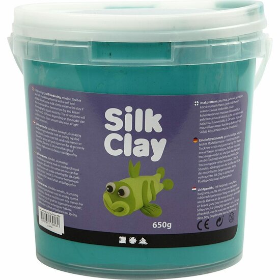 Silk Clay - Zelfhardende Klei - Groen - Spelen, Kleien - 650gr - Silk Clay - 1 stuk