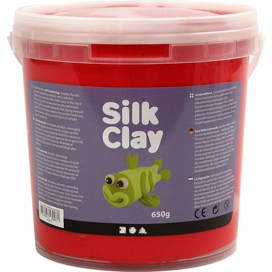 Silk Clay - Zelfhardende Klei - Rood - Spelen, Kleien - 650gr - Silk Clay - 1 stuk
