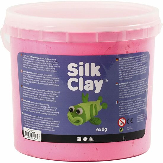 Silk Clay - Zelfhardende Klei - Roze - Spelen, Kleien - 650gr - Silk Clay - 1 stuk