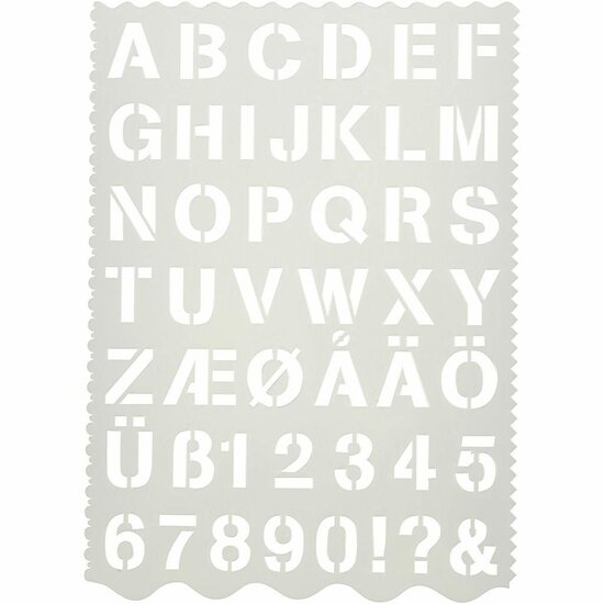 Sjabloon - Plastic Sjabloon Voor Knutselen - Inclusief Letters En Cijfers - Formaat: H: 25 mm - 21x29 cm - 1 Stuk - Hobby Sjablonen - Tekenhulp - DIY Decoratie