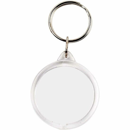 Sleutelhanger Rond Acryl - Transparant & Herbruikbaar - Geschikt Voor DIY, Foto’s & Cadeaus - 40 mm - 25 Stuks