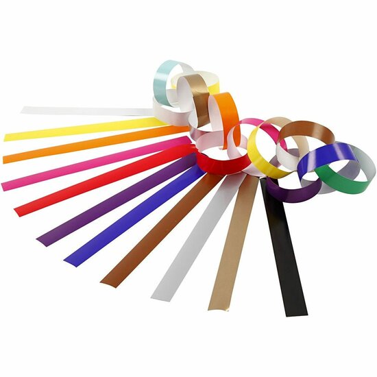 Papieren Knutselstroken - Diverse Kleuren - Ideaal Voor Feestdecoratie & DIY Creaties - Glanzend Papier - 16 cm x 15 mm - 2400 Stuks