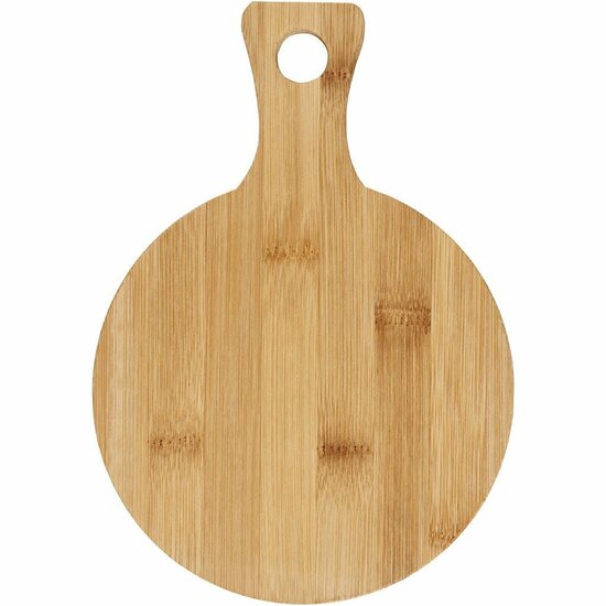 Ronde Houten Snijplank - 24 cm - Met Handvat & Ophang Gat - Perfect Voor Serveren, Snijden, Tapasplank, Borrelplank, Koken, Keukengebruik & Duurzaam Houtmateriaal