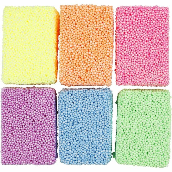 Soft Foam - Niet Drogend - Neon Kleuren - DIY, Kleien, Spelen - 10gr - Soft Foam - 6 stuks