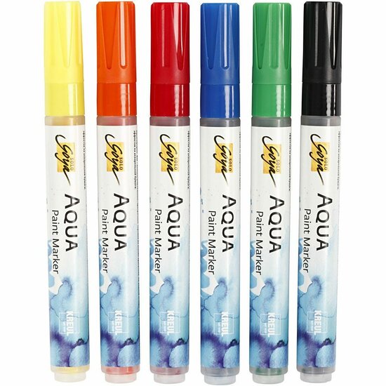 SOLO GOYA Aqua Paint Marker Display, diverse kleuren, 6 stuk