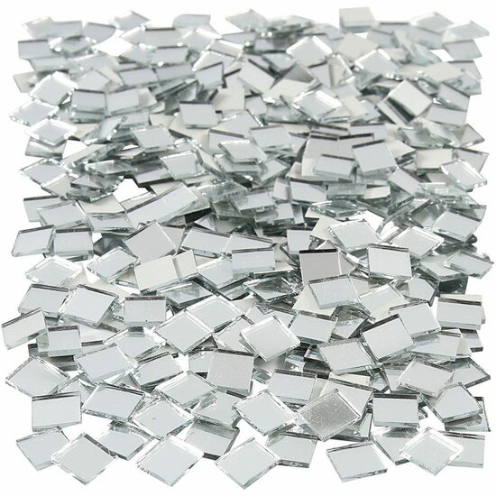 Spiegel Mozaïek Tegels - Vierkante Spiegeltjes - Mozaïek Hobby - Decoratieve Spiegeltjes - Knutseltegels - Zelfklevend Mozaïek - DIY Decoratie - 10x10 mm - 2 mm Dikte - 500 Stuks