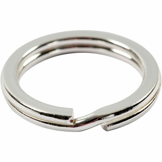 Verzilverde Splitringen - Stevige Metalen Ringen Voor Sieraden Maken & DIY Accessoires - Hoogwaardige Kwaliteit - Perfect Voor Sleutelhangers & Bedels - Ø15 mm - Set Van 15 Stuks
