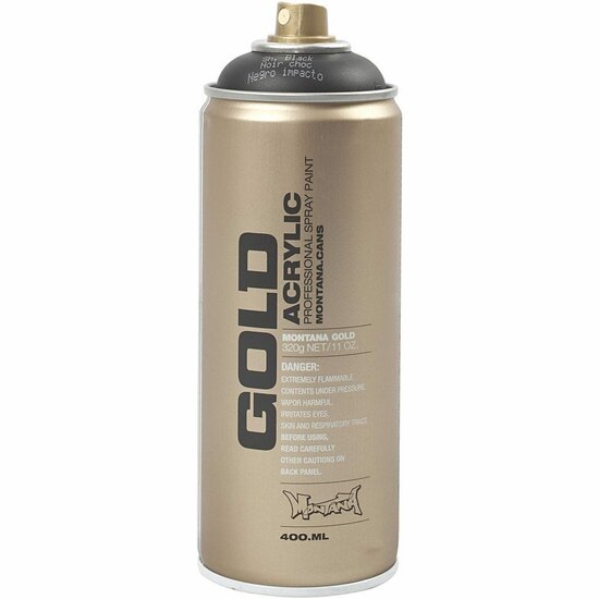Spray Verf - Zwart - Hoogwaardige Spuitverf - Professionele Montana GOLD - 400ml - Diverse Oppervlakken - Hoge Pigmentatie - Kleurvaste Kunstenaarskwaliteit - Zijdeachtige Afwerking