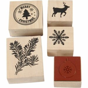 Stempelset - Kerststempels - Hobby Stempels - Embossing Set - DIY Kerstmis - Hobby Stempelset - Creatieve Kerstdecoraties - 5 Delige Set