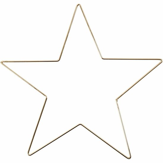 Ster Goud - Houten Ster Decoratie - DIY Feestdecoratie - Glitter Ster - Kerstster Decoratie - Tafeldecoratie Ster - Knutsel Ster - D 30 cm - Dikte 3 mm - 1 Stuk