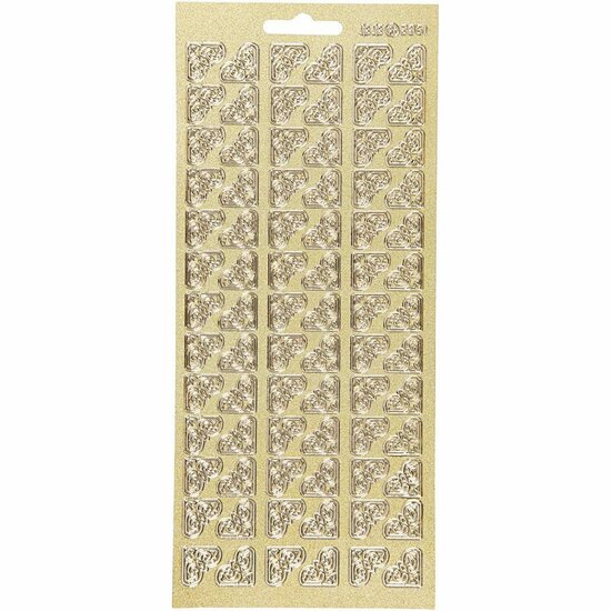 Stickers Goud - Uitnodiging Stickers - Zelfklevende Plakstickers - DIY Feestelijke Versiering - Stickervellen Voor Kaarten & Scrapbooking - 10x23 cm
