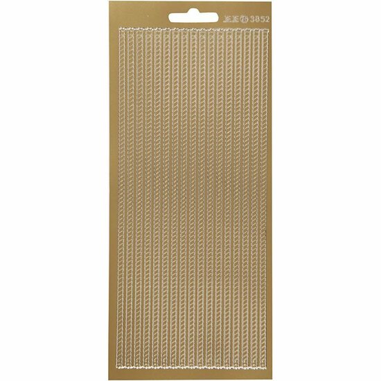 Stickers Goud - Zelfklevende Randen Stickers - Decoratieve Gouden Stickervellen - DIY Versiering - Kaarten Maken & Scrapbooking - 10x23 cm - 1 Vel