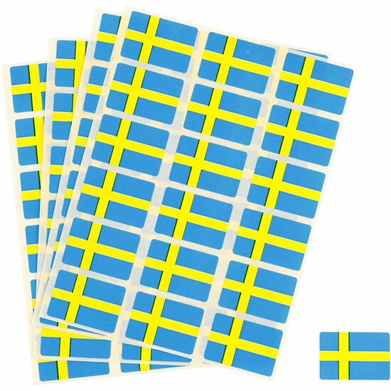 Vlag Stickers - Zweedse Vlag Stickers - Rood & Wit Zelfklevend - Perfect Voor Scrapbooking, Reisdagboeken & Wereldse Decoratie - 72 Stuks Per Vel