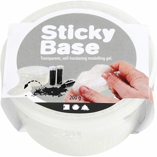 Sticky Base Boetseergel - Zelfhardende Transparante Gel - Voor DIY Kralen, Miniaturen & Decoratie - Plakt Op Absorberende Oppervlakken - 200gr - Ideaal Voor Hobby & Knutselen
