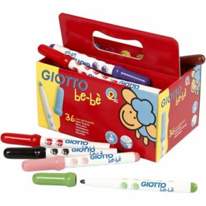 Stiften Diverse Kleuren - Viltstiften - Kleurstiften - Tekenstiften - Kinderstiften - Stiften Met Dikke Punt - Waterbasis - Zeer Kindvriendelijke Stiften - Lijndikte 3mm - Be-Bè - 36 stuks