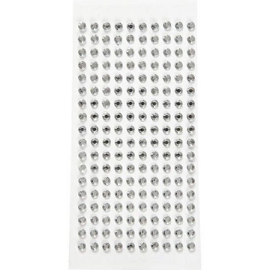 Ronde Strasstenen Zilver - Zelfklevende Strasstenen - DIY Zilveren Strasstenen voor Decoratie - Kleine Ronde Strasstenen Set - Diameter 5 mm - 144 Stuks