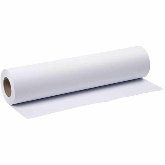Papier - Tekenpapier - Hobbypapier - Wit - Tekenen, Schetsen - 42cm - 50m - 80 grams - 1 rol