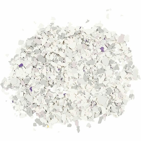 Terrazzo Vlokken - DIY Decoratie Materialen - Luxe Verfvlokken voor Terrazzo Effect op Muren, Meubels en Creatieve Kunstprojecten - Hoogwaardige Kunststof Vlokken - Lichtgrijs - 90 gram