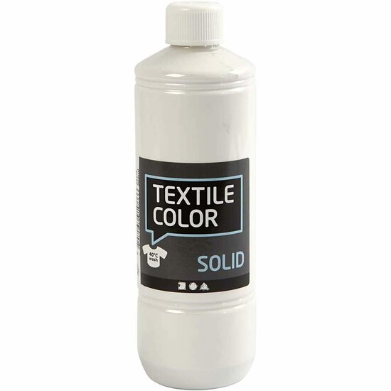 Textielverf Wit Ð Witte Kledingverf Ð Stofverf Ð Textiel Kleurstof Ð Stoffenverf Ð Verf Voor Kleding Ð Textiel Verven Ð Kleurstof Voor Stof Ð DIY Kleding Verven Ð Dekkend Ð 500 ml Ð 1 stuk