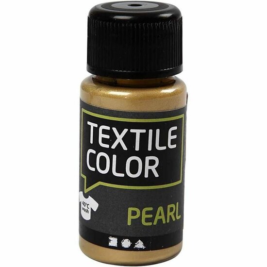 Textielverf Goud - Gouden Kledingverf - Stofverf - Textiel Kleurstof - Stoffenverf - Verf Voor Kleding - Textiel Verven - Kleurstof Voor Stof - DIY Kleding Verven - Dekkend - Parelmoer - 50 ml