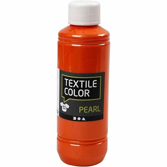 Textielverf Oranje – Oranje Kledingverf – Stofverf – Textiel Kleurstof – Stoffenverf – Verf Voor Kleding – Textiel Verven – Kleurstof Voor Stof – DIY Kleding Verven – Dekkend – Parelmoer Metallic Uits
