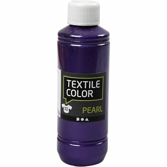 Textielverf Violet - Dekkend Parelmoer - Stofverf - Textiel Kleurstof - Stoffenverf - DIY Kledingverf - 250 ml