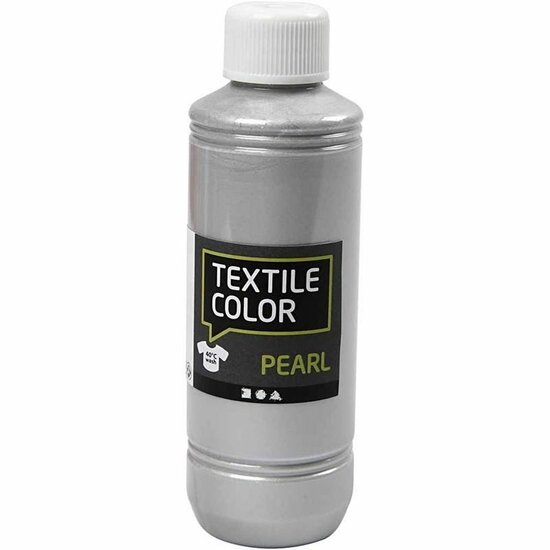 Textielverf Zilver – Zilveren Kledingverf – Stofverf – Textiel Kleurstof – Stoffenverf – Verf Voor Kleding – Textiel Verven – Kleurstof Voor Stof – DIY Kleding Verven – Dekkend – Parelmoer Metallic Ui
