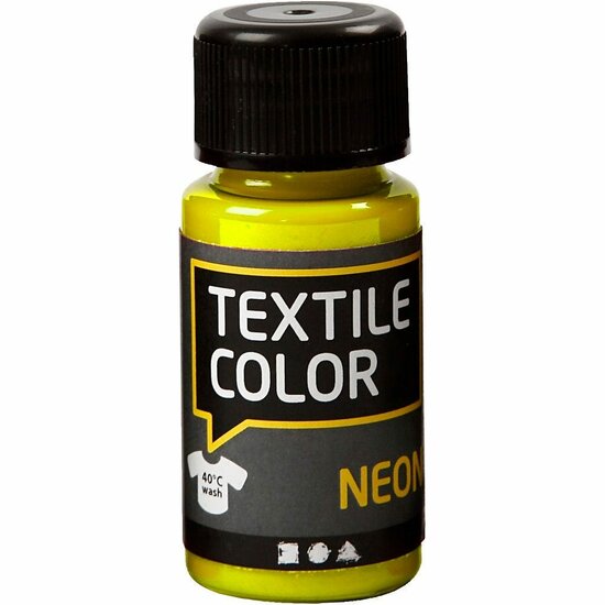 Textielverf Neon Geel - Gele Kledingverf - Stofverf - Textiel Kleurstof - Stoffenverf - Verf Voor Kleding - Textiel Verven - Kleurstof Voor Stof - DIY Kleding Verven - 50 ml