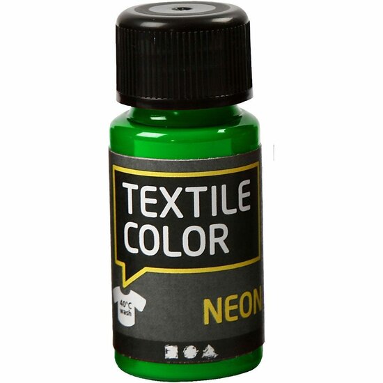 Textielverf Neon Groen - Groene Kledingverf - Stofverf - Textiel Kleurstof - Stoffenverf - Verf Voor Kleding - Textiel Verven - Kleurstof Voor Stof - DIY Kleding Verven - 50 ml