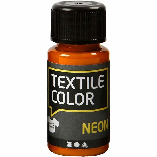 Textielverf Neon Oranje - Oranje Kledingverf - Stofverf - Textiel Kleurstof - Stoffenverf - Verf Voor Kleding - Textiel Verven - Kleurstof Voor Stof - DIY Kleding Verven - 50 ml