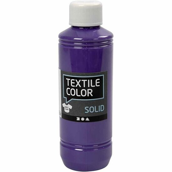 Textielverf Paars – Paarse Kledingverf – Stofverf – Textiel Kleurstof – Stoffenverf – Verf Voor Kleding – Textiel Verven – Kleurstof Voor Stof – DIY Kleding Verven – Dekkend – 250 ml – 1 stuk