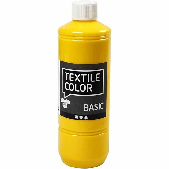 Textielverf Primair Geel - Gele Kledingverf - Stofverf - Textiel Kleurstof - Stoffenverf - Verf Voor Kleding - Textiel Verven - Kleurstof Voor Stof - DIY Kleding Verven - 500 ml