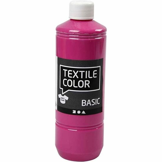 Textielverf Roze - Roze Kledingverf - Basic - Stofverf - Textiel Kleurstof - Stoffenverf - Verf Voor Kleding - Textiel Verven - Kleurstof Voor Stof - DIY Kleding Verven - 500 ml