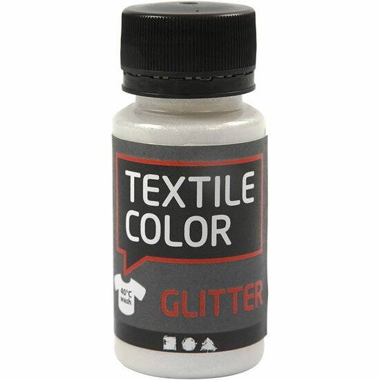 Textielverf Transparant - Transparante Kledingverf - Stofverf - Textiel Kleurstof - Stoffenverf - Verf Voor Kleding - Textiel Verven - Kleurstof Voor Stof - DIY Kleding Verven - Glitter - 50 ml