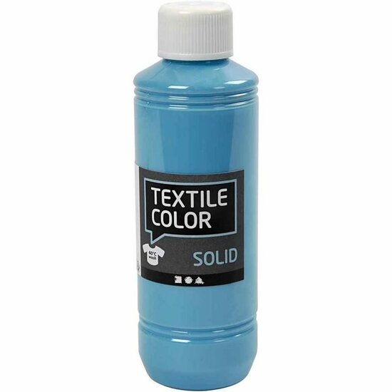 Textielverf Turquoiseblauw - Kledingverf - Stofverf - Textiel Kleurstof - Stoffenverf - Verf Voor Kleding - Textiel Verven - DIY Kleding Verven - Dekkend - 250 ml - 1 Stuk
